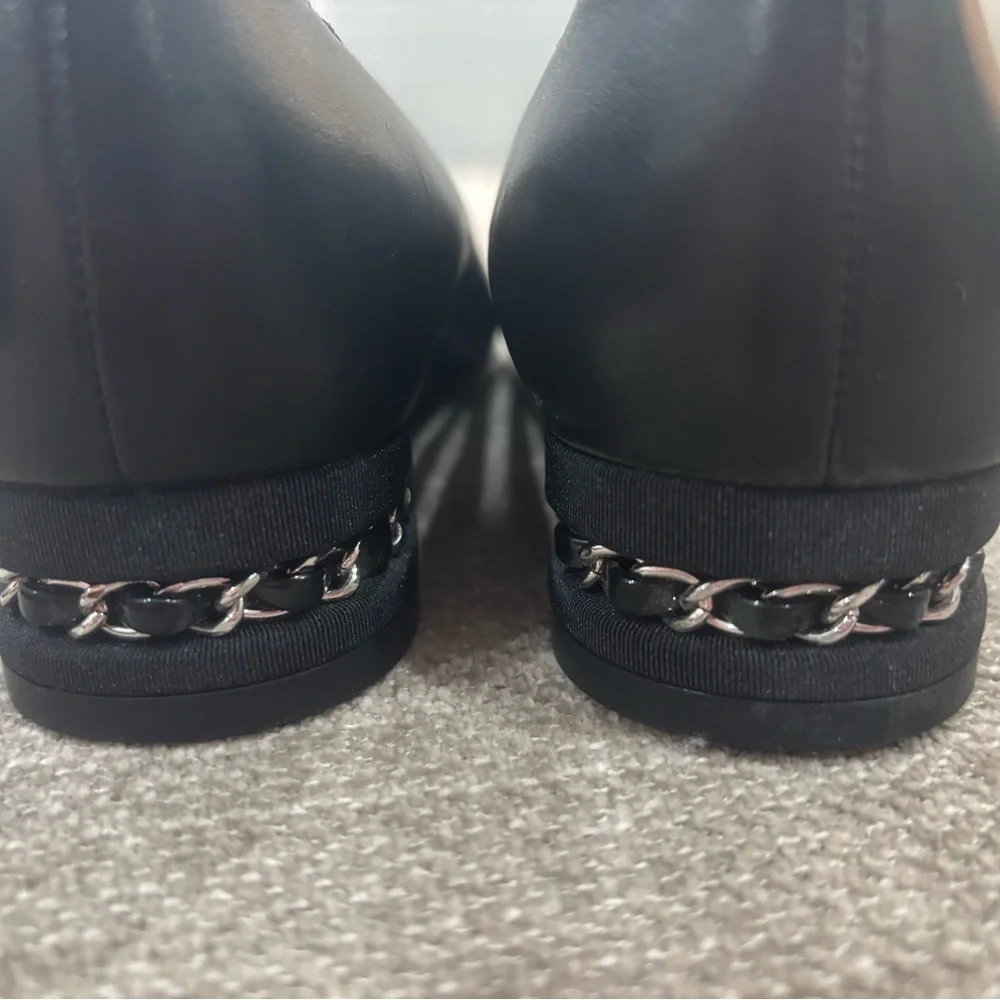 Vaneli Black Leather Low Heels - Picture 3 of 5